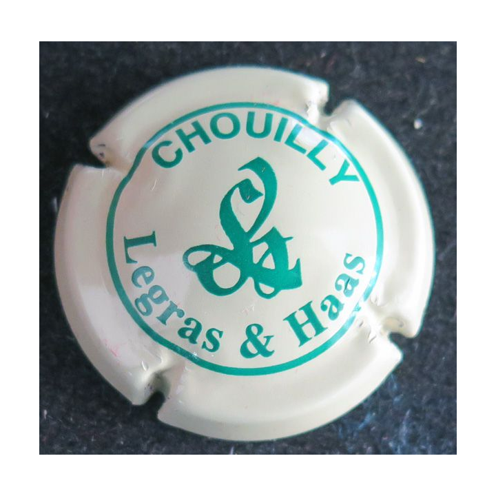Capsule Muselet de bouteille de champagne LEGRAS & HAAS n° 3 Crème et vert