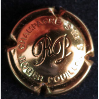 Capsule Muselet de bouteille de champagne POUILLON Roger & Fils n° 5a estampée or jaune
