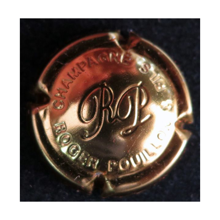 Capsule Muselet de bouteille de champagne POUILLON Roger & Fils n° 5a estampée or jaune