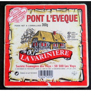 Dessus de boite de fromage Camembert de Pont l'évêque