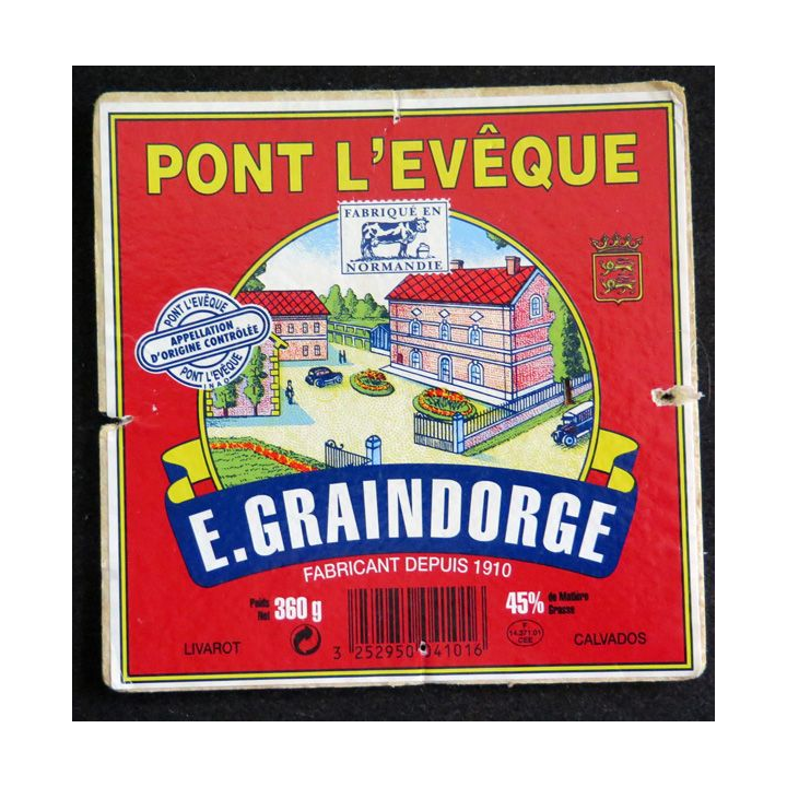 Dessus de boite de fromage Pont l'évêque
