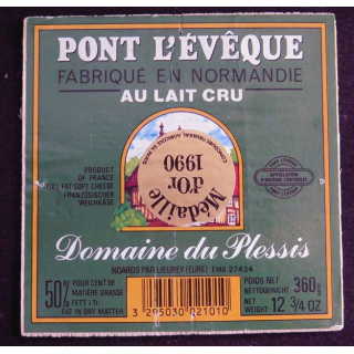 Dessus de boite de fromage Pont l'évêque