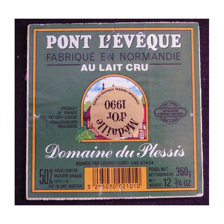 Dessus de boite de fromage Pont l'évêque
