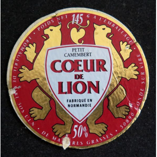 Dessus de boite de fromage Coeur de Lion