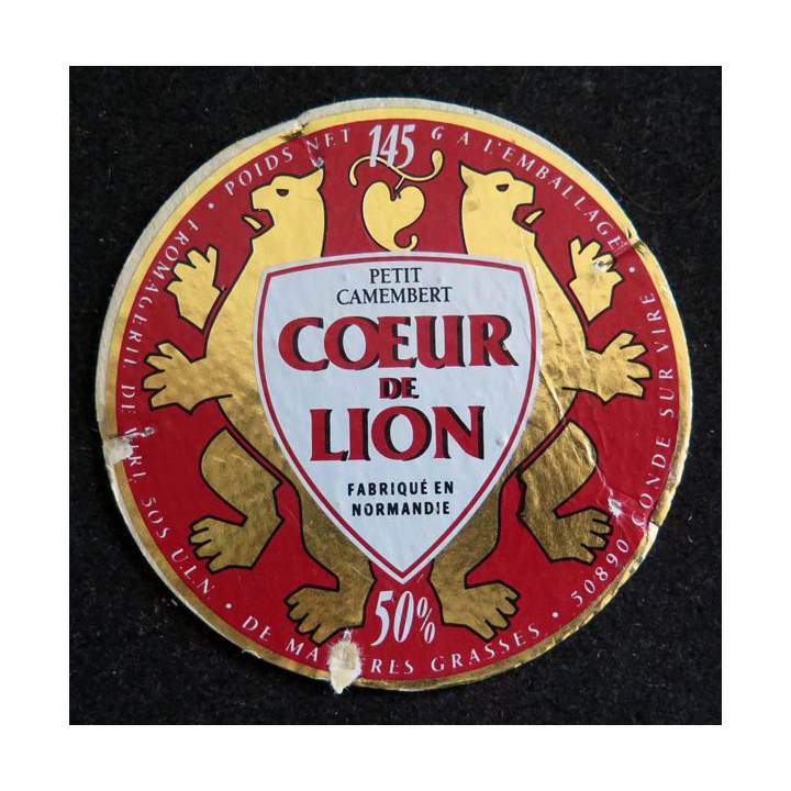 Dessus de boite de fromage Coeur de Lion