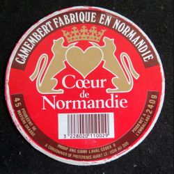 Dessus de boite de fromage Camembert Coeur de Normandie