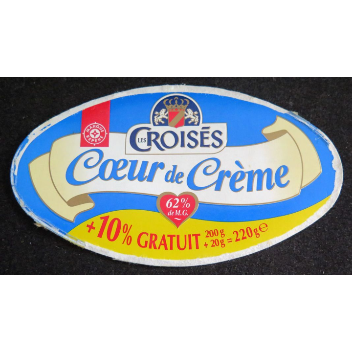 Dessus de boite de fromage Coeur de crème