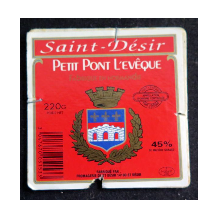 Dessus de boite de fromage Petit Pont l'Evêque