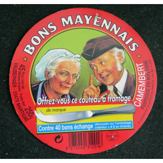 Dessus de boite de fromage Camembert Bons Mayennais