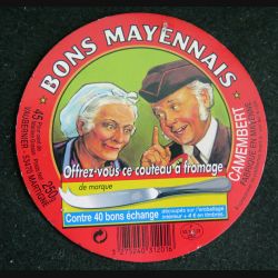 Dessus de boite de fromage Camembert Bons Mayennais