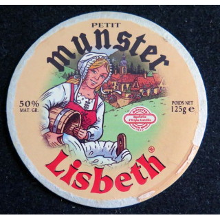 Dessus de boite de fromage Petit Munster Lisbeth