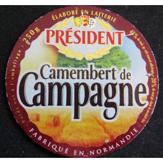 Dessus de boite de fromage Camembert de Campagne