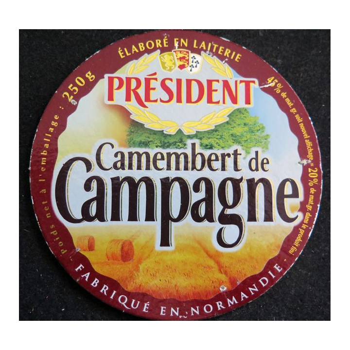 Dessus de boite de fromage Camembert de Campagne
