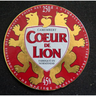 Dessus de boite de fromage Coeur de Lion