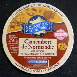 Dessus de boite de fromage Camembert de Normandie