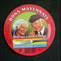 Dessus de boite de fromage Camembert Bons Mayennais
