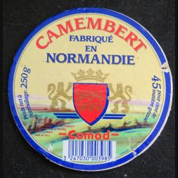 Dessus de boite de fromage Camembert 