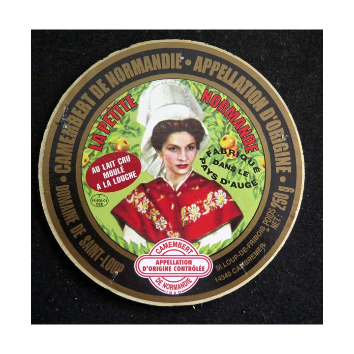 Dessus de boite de fromage Camembert de Normandie