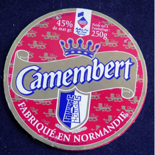Dessus de boite de fromage Camembert