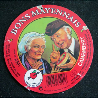 Dessus de boite de fromage Camembert Bons Mayennais