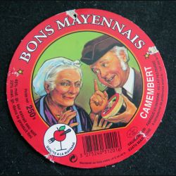 Dessus de boite de fromage Camembert Bons Mayennais