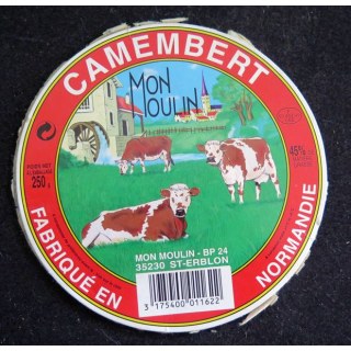 Dessus de boite de fromage Camembert