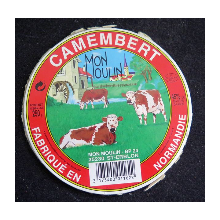 Dessus de boite de fromage Camembert