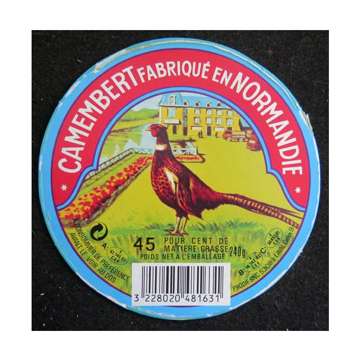 Dessus de boite de fromage Camembert