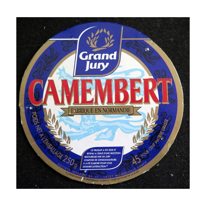 Dessus de boite de fromage Camembert