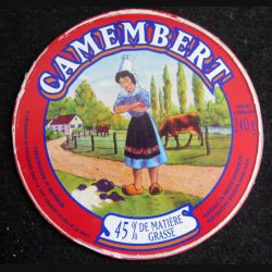 Dessus de boite de fromage Camembert