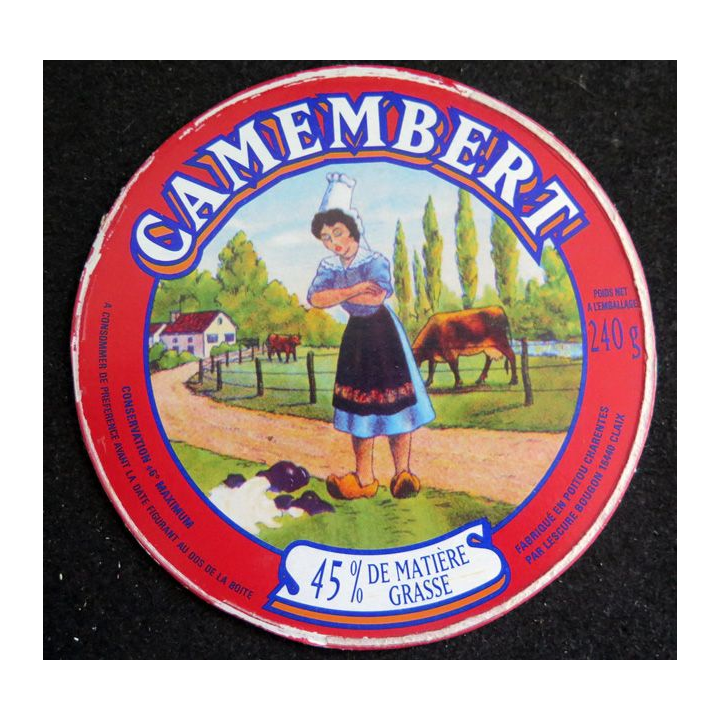 Dessus de boite de fromage Camembert