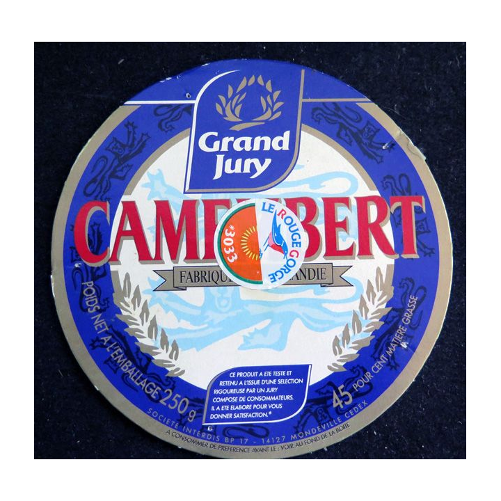 Dessus de boite de fromage Camembert