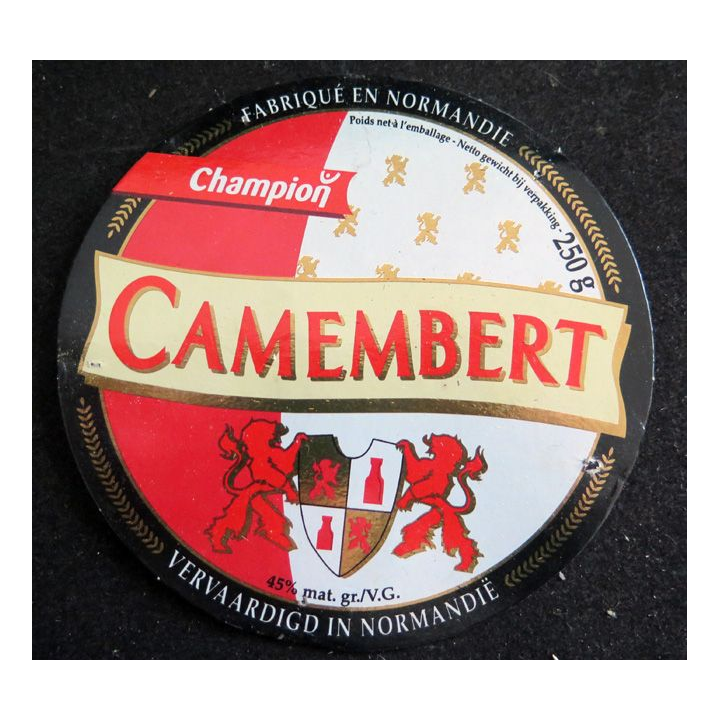 Dessus de boite de fromage Camembert