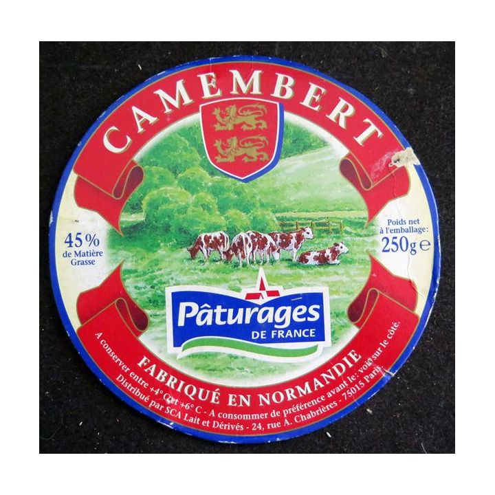 Dessus de boite de fromage Camembert