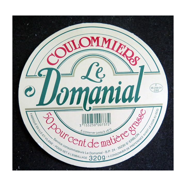 Dessus de boite de fromage Coulommiers Le Domanial
