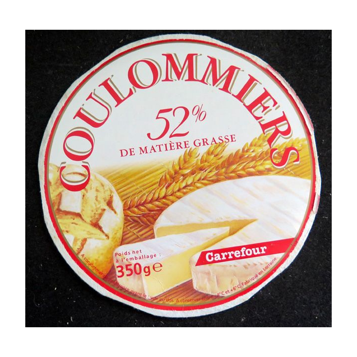 Dessus de boite de fromage Coulommiers
