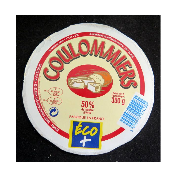 Dessus de boite de fromage Coulommiers