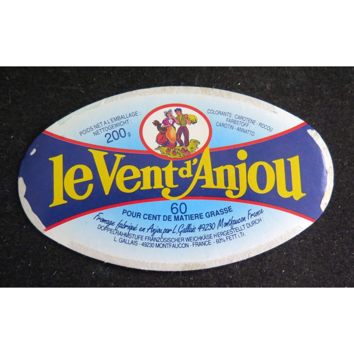 Dessus de boite de fromage Le Vent d'Anjou