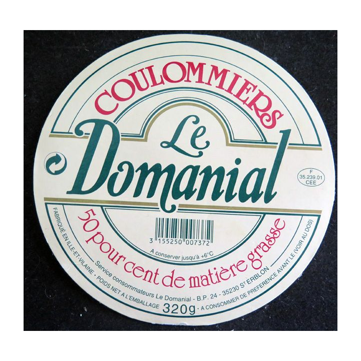 Dessus de boite de fromage Coulommiers Le Domanial