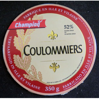 Dessus de boite de fromage Coulommiers