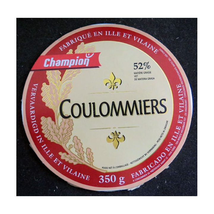 Dessus de boite de fromage Coulommiers