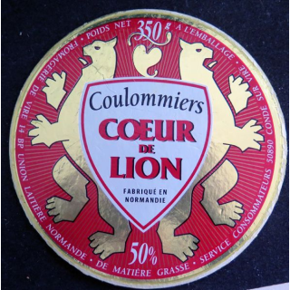 Dessus de boite de fromage Coeur de Lion