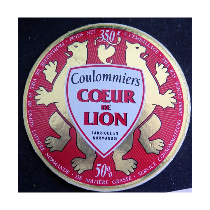 Dessus de boite de fromage Coeur de Lion