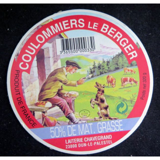 Dessus de boite de fromage Coulommiers Le Berger
