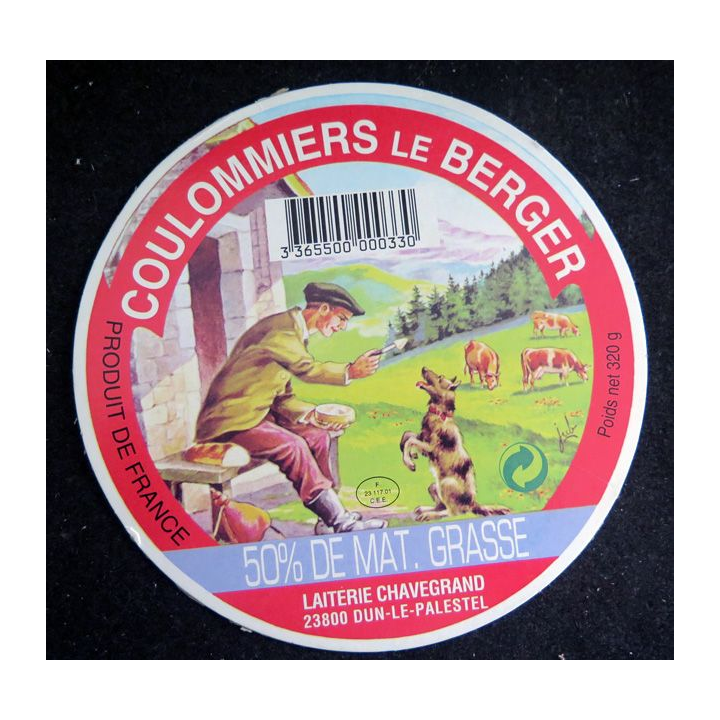 Dessus de boite de fromage Coulommiers Le Berger