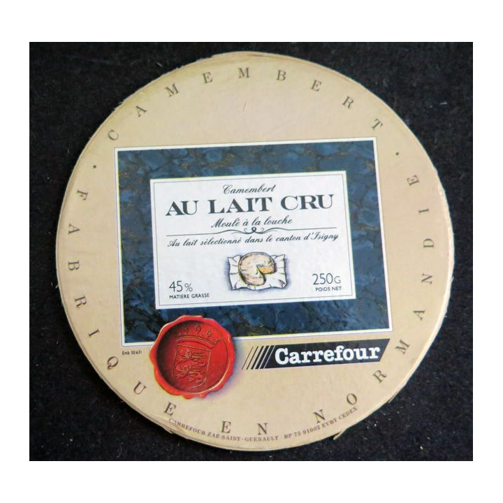 Dessus de boite de fromage Camembert