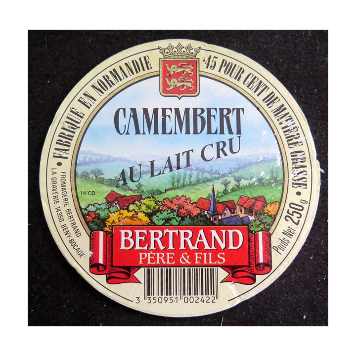 Dessus de boite de fromage Camembert