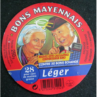 Dessus de boite de fromage Camembert Bons Mayennais