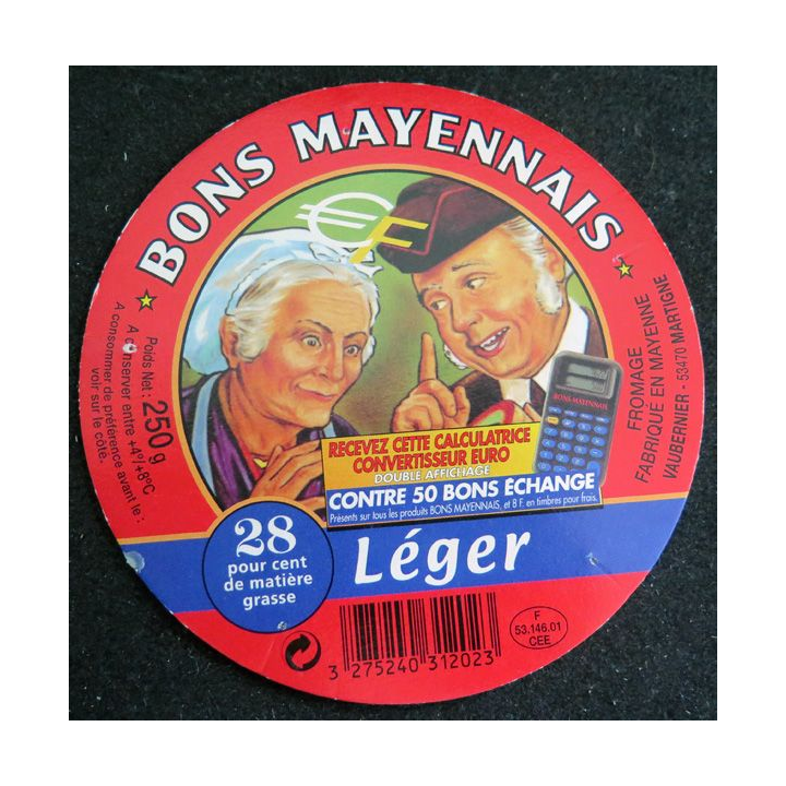 Dessus de boite de fromage Camembert Bons Mayennais