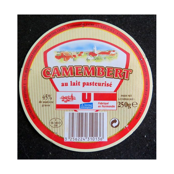 Dessus de boite de fromage Camembert